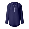 thumbnail image 3 of Elegant Chiffon Blouse with Zipper Detail and Long Sleeves for Women's Casual Wear Comfortable Long/Short Sleeve Tee Shirts for Men Beach Tops Casual Shirt, 3 of 3