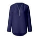 thumbnail image 4 of Camisa holgada de gasa para mujer - Top de manga larga con cremallera en tallas grandes - Color liso, estilo moderno - S-XXXXXL, 4 of 4