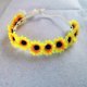 thumbnail image 5 of Guirnalda de cabeza de crisantemo, corona de flores, diadema, lazo para la cabeza para mujeres y niñas, suministros para fiesta de Halloween (amarillo) (2 unidades), 5 of 5