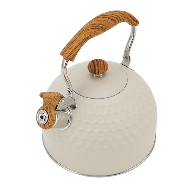 Hervidor con silbido, hervidor con silbido, hervidor de té de acero inoxidable de 2,5 L, diseño elevado
