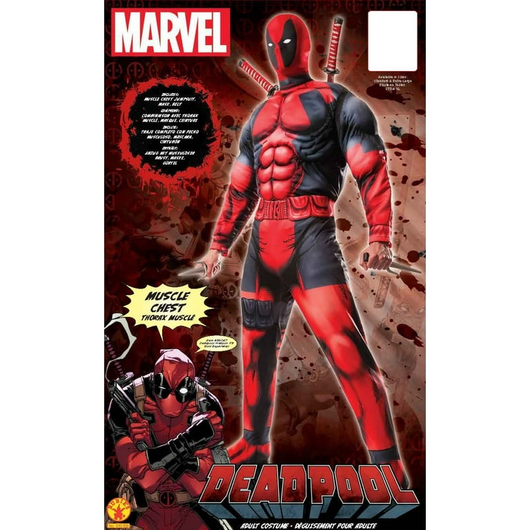 Rubie's Deluxe Deadpool Men's Halloween Fancy-Dress Costume for Adult, XL