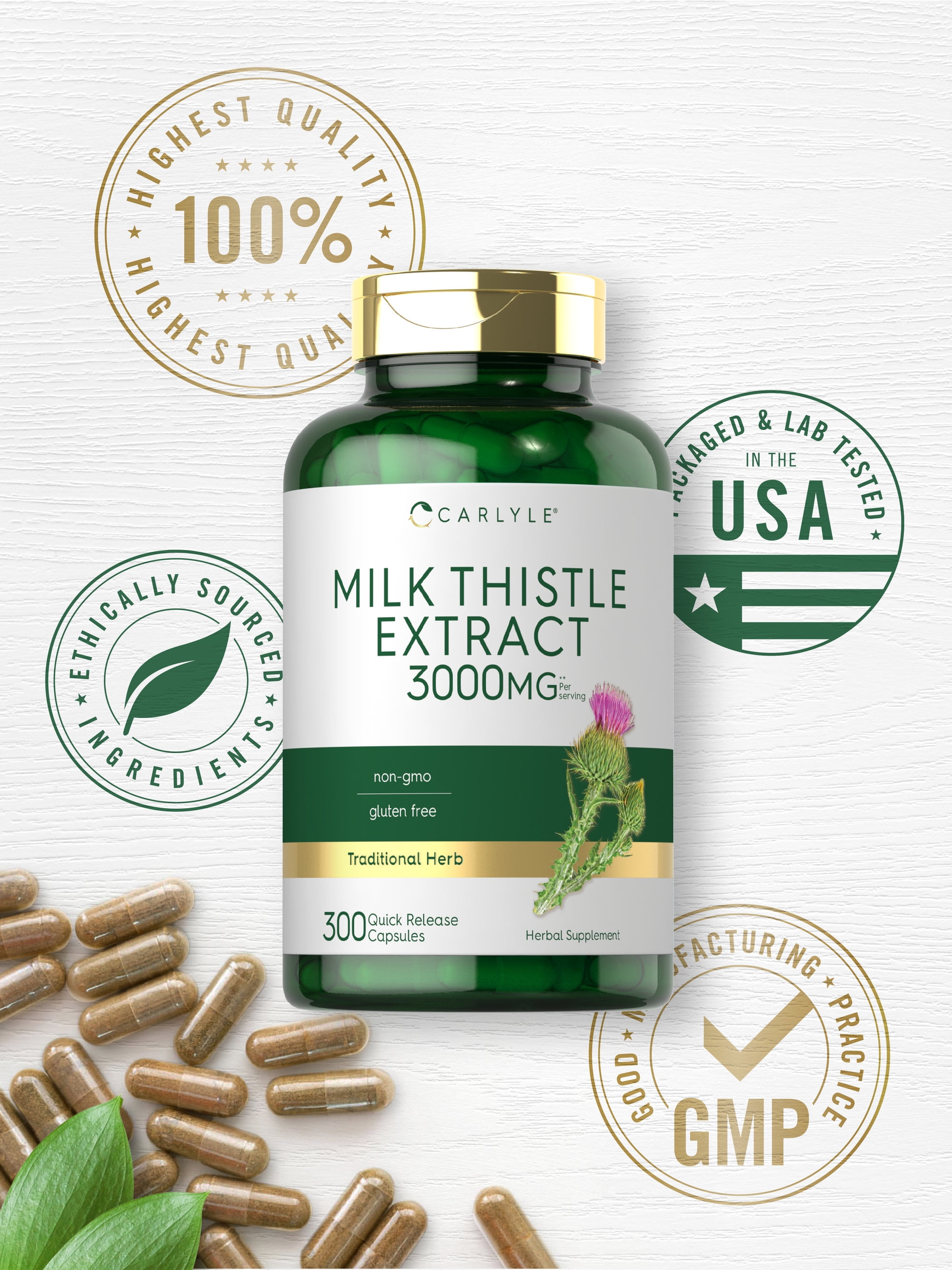 Where Can You Buy Milk Thistle Buy Milk Thistle Capsules | 3000mg | 300 Count | Non-GMO, Gluten Free