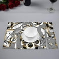 thumbnail image 2 of EREHome Or Crâne Rose Set de Support de Plaque de Set de 4, Tapis de Table Protecteur 12x18 Pouces, 2 of 5