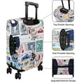 thumbnail image 3 of Luggage Cover Approved Travel Suitcase Protector Funny Postmarks Elastic Washable Baggage Covers for 18-20 inch Luggage(S), 3 of 6