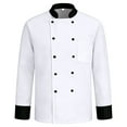 thumbnail image 5 of GrmtClth Chef Jacket for Men Double-Breasted Hombre Cook Jacket Long Sleeve Breathable Work Uniform White S, 5 of 5