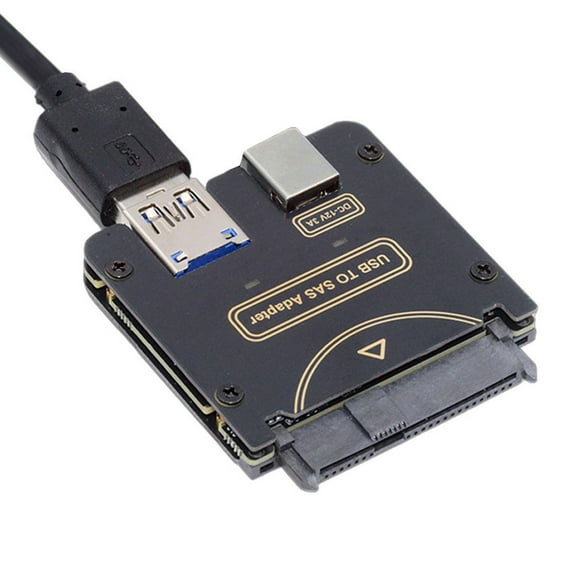 FVH SFF-8482 SAS 29Pin to USB 3.0 5Gbps Hard Disk Drive Raid Adapter with Chipset and Power Port (Need 12V/3A Power Supply)