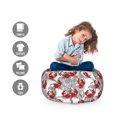 thumbnail image 2 of Crabs Storage Toy Bag Chair, Sea Animals Theme Illustration of Crabs on White Background Pattern Art Print, Stuffed Animal Organizer Washable Bag, Large Size, Ruby and Grey, by Ambesonne, 2 of 3
