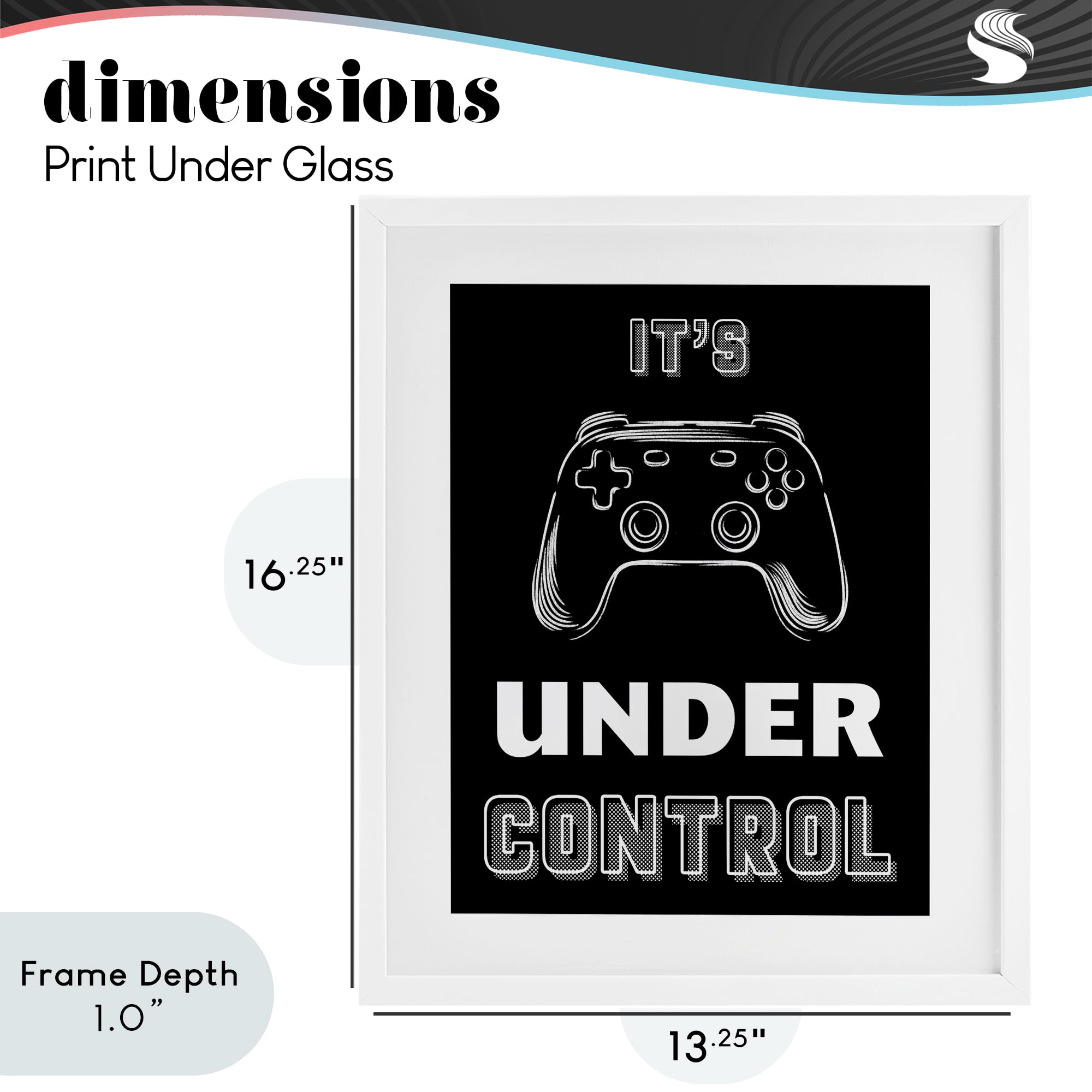 Stupell Industries Under Control Gamer White Framed Print Under Glass, design by Marcus Prime