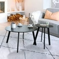 thumbnail image 5 of ZXNYH Patio Outdoor Coffee Table Set of 2 - Weather Resistant Outdoor Round End Table Modern Coffee Tables for Living Room Balcony Home Office (Black), 5 of 6