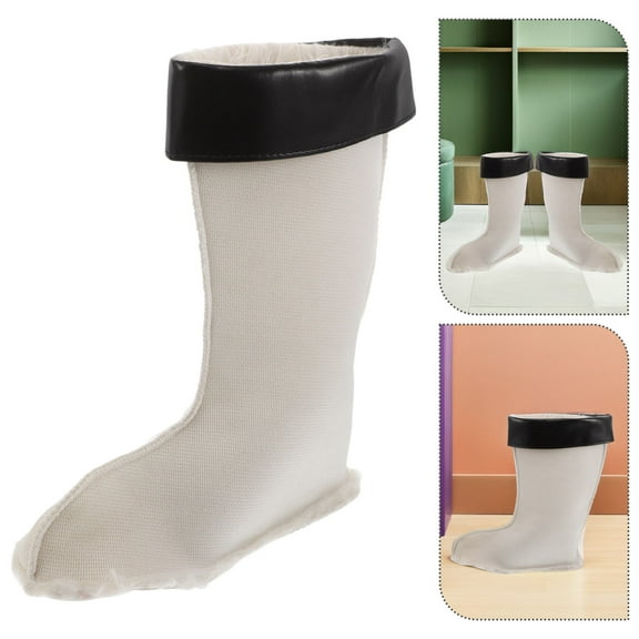 ETHZZLE White Plush Boot Liners Soft Comfort for Cold Weather Footwear 2Pcs