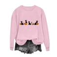 thumbnail image 5 of CLOISE Womens Crewneck Sweatshirt Graphic Halloween Fleece Lining Trendy Pullover Witch Long Sleeve Tops Fall Winter Slim Outfits for Daily Wear Pink L, 5 of 5