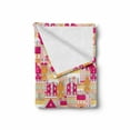 thumbnail image 2 of Urban Soft Flannel Fleece Blanket, City Architecture Minimalistic Northern Houses with Round Windows Print, Cozy Plush for Indoor and Outdoor Use, 50" x 70", Marigold Magenta Blush, by Ambesonne, 2 of 6
