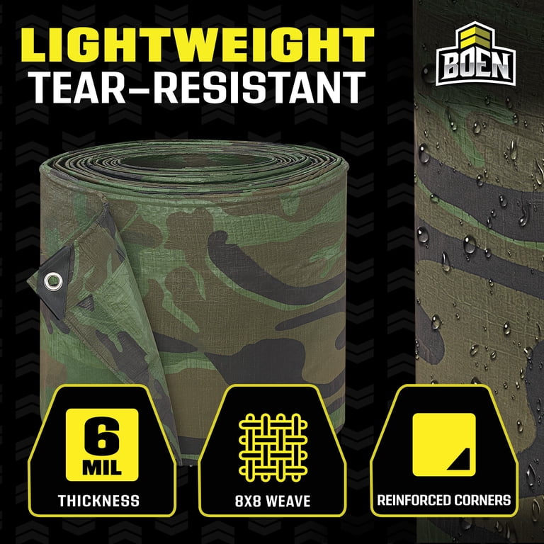 Boen Multi-Purpose Poly Tarp, 8 ft x 10 ft, Camo photo 3