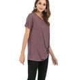 thumbnail image 6 of Summer Cold Shoulder T-Shirt Top Blouses for Women Short Sleeve Knot Twist Front Tunic Tops Blouse Loose Casual Cut Out T-Shirt, 6 of 6