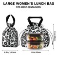 thumbnail image 5 of White and Gray Of Leopard Print Drawstring Lunch Bag Women - Drawstring Lunch Bag Insulated for Work Office - Stain-Resistant Large Lunchbags for Women with Multi-Pockets, 5 of 6