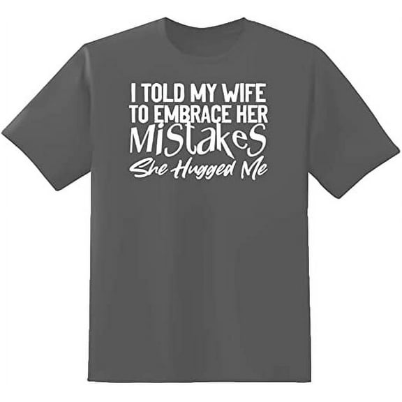 RedBarn Unisex Sport Grey Half Sleeves Cotton I Told My Wife Graphic T Shirt Sports Gray 3XL-Large