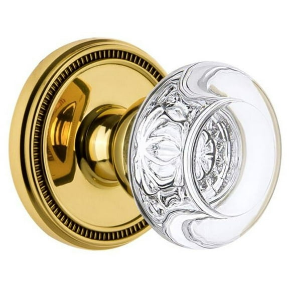 Grandeur Solbor_Sd_Na Soleil Solid Brass Rose Single Dummy Door Knob - Brass