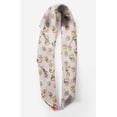 thumbnail image 2 of Bimba Gray Leave Wreath & Rose Floral Pure Silk Printed Scarf Dupatta Head Neck Wrap Bandanas For Women 40 x 80 Inches, 2 of 6
