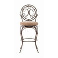 thumbnail image 4 of Linon Baila Big & Tall Metal Bar Stool Scroll Back Swivel Padded Seat in Bronze, 4 of 8