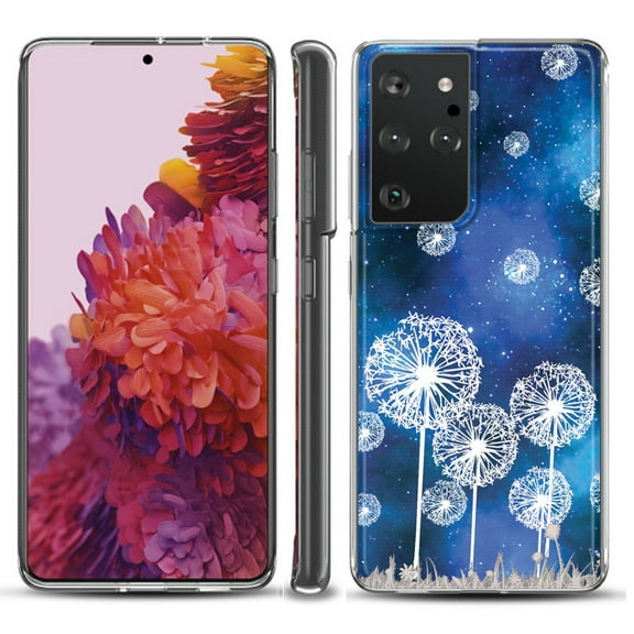 Slim-Fit Lightweight Protective Phone Case compatible with Samsung Galaxy S21 ULTRA 5G, by OneToughShield ® - Dandelion Stars