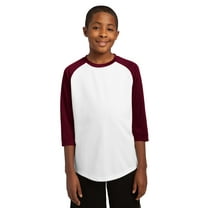 Sport-Tek Youth PosiCharge Baseball Jersey-M (White/Maroon)