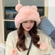thumbnail image 4 of Gorro de invierno con pompón para mujer, gorro de punto mullido para mujer, gorro de piel sintética de ganchillo, gorro de calavera cálido para exteriores, cubierta para las orejas, 4 of 7