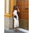 thumbnail image 1 of Mode Tricoté Patchwork Pompon Femmes Robe Élégante O Cou Sans Manches Haute Fente Robes 2024 Nouvelles Robes de Soirée Femmes de Luxe FJH, 1 of 7