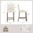 thumbnail image 3 of Gymax 4PCS 24.5'' Counter Height Bar Stools Modern Fabric Upholstered Kitchen Chairs Beige, 3 of 9