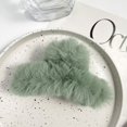 thumbnail image 6 of Fashion Barrette Pure Color Autumn Winter Plush Hair Clip Hairgrips Faux Fur Hair Claws Hairpins DARK COFFEE, 6 of 8