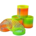 thumbnail image 1 of Juguete Slinky con resorte en espiral de arcoíris de 3 piezas, juguete gigante clásico novedoso de plástico con resorte mágico, 1 of 3
