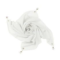 YOTMKGDO Hijab, Turbans for Women Women Fashion Solid Chiffon Square Head Scarf Lightweight Neck Scarves Hair Bandana Neckerchief, White
