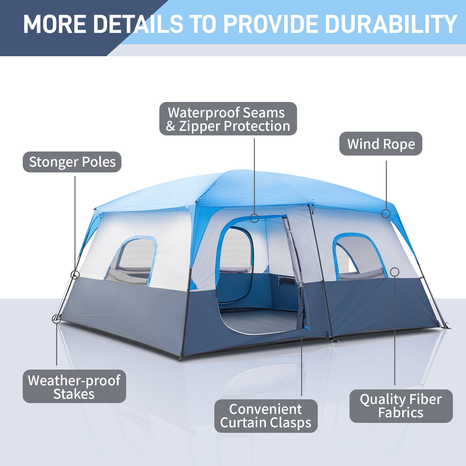 Ktaxon 14-Person Family Tent with Organizer for Camping Gear Portable Cabin Tent with Spacious Interior and Carry Bag