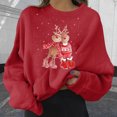 thumbnail image 2 of Sudaderas cortas estampadas de manga larga informales para mujer a la moda navideña Pompotops gfhjh8499, 2 of 4