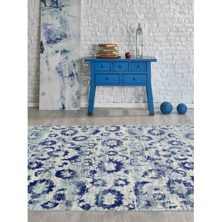 Turquoise Decor CLASSIC Traditional Floral Oriental Bohemian Distressed 5x8 5x7 Area Rug 6337 Blue Turquoise ()