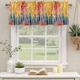 thumbnail image 2 of Orange Yellow Forest Curtain Valances for Windows, Kitchen Valance Window Treatments Panel 2 Pack, Abstract Watercolor Leaf Branch Rod Pocket Short Curtains for Bathroom Bedroom 54 x 18 Inch, 2 of 8