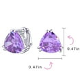 thumbnail image 4 of Bling Jewelry Womens Traditional Large Triangle CZ Solitaire Clip-On Earrings Silver Plated 12MM, 4 of 7