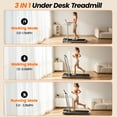 thumbnail image 5 of Walking Pad Treadmill with Handle Bar & 6% Adjustable Incline, Foldable Portable Treadmills for Home Office, Quiet Under Desk Treadmill, Silver, 5 of 11