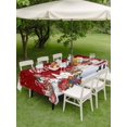 thumbnail image 3 of Outdoor Tablecloth with Umbrella Hole and Zipper, Red Christmas Rectangle Table Cloth 54x80 Inch Waterproof Tablecloth, Santa Snowman Snowflake Gifts Elk Picnic Table Cover for Patio Camping, 3 of 7