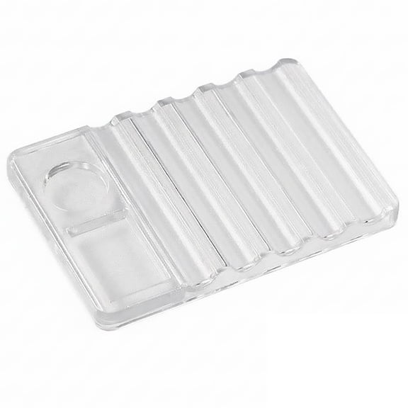 1PCS Acrylic Nail Brush Holder with Palette – 5-Slot Transparent Stand for Gel & Dip Powder Tools