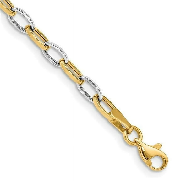 Finest Gold 14K Two-Tone Polished Open Link 7.25 in. Bracelet