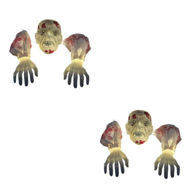 Redempat Halloween Skull Party Props Unisex Decorations For Frightening Night Party Uminous Old Man 2Set