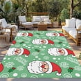 thumbnail image 2 of Merry Christmas Outdoor Rug for Patio/Deck/Porch, Non-Slip Large Area Rug 5 x 7 Ft, Santa Claus Xmas Winter Leaves Snowflake Green Indoor Outdoor Rugs Washable Area Rugs, Camping Rug Carpet Runner, 2 of 8
