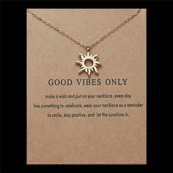 Feledorashia Necklace for Women Gifts for Mom Sun Pendant Short Necklace Alloy Clavicle Chain Female