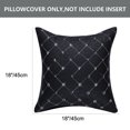 thumbnail image 4 of PiccoCasa Diamonds Shape Plaids Square Throw Pillow Case 18"x18", Black, 4 of 6