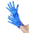 thumbnail image 4 of INSPIRE CHIC Women's Glove Satin Bead Decor Full Finger Wrist Length Short Gloves for Elegant Wedding Royal Blue, 4 of 6