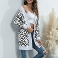 thumbnail image 4 of CEHVOM Manteau Cardigan Long à Manches Longues Imprimé Léopard Ouvert pour Femmes, 4 of 6