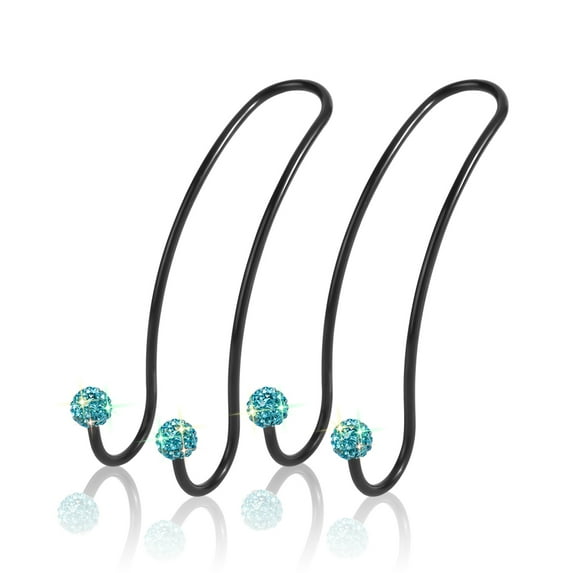OTOSTAR Car Hooks Bling Handmade Crystal Multifunctional Car Back Seat Headrest Hangers Strong and Durable Auto Hooks Organizer Universal for Vehicle SUV Truck, 2 Pack (Sky Blue)