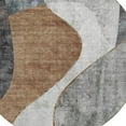 thumbnail image 4 of 8' Gray Charcoal And Brown Round Abstract Washable Indoor Outdoor Area Rug, 4 of 5
