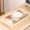 thumbnail image 3 of Sets de Table Tissés 11 5x20 Macramé Coton Sets de Table 6 Pcs en Lin, 3 of 5
