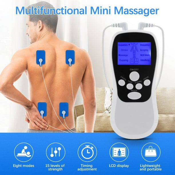 EMS maquina electrica para masaje corporal electroestimulador muscular con acupuntura masajeador de terapia Digital 8 modos